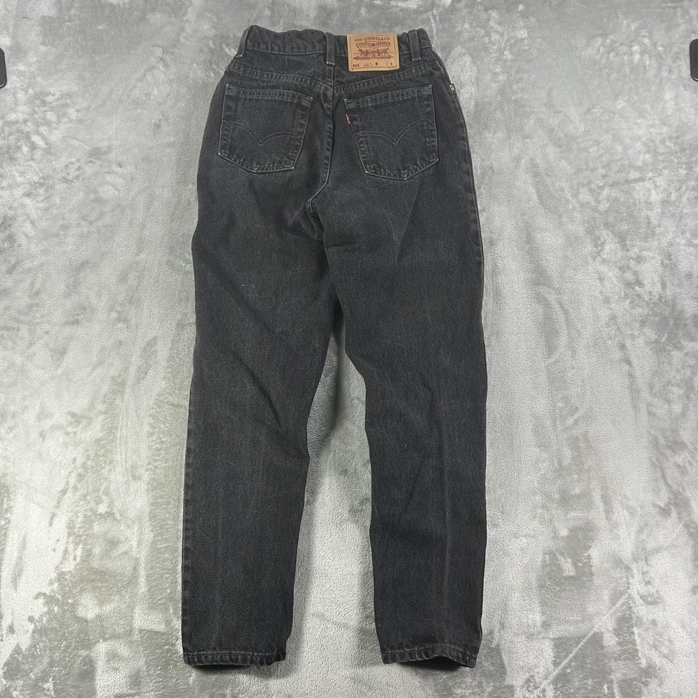 Levi's 512 Jeans Womens 7 Black Charcoal Faded Slim Fit Tapered Denim Pants